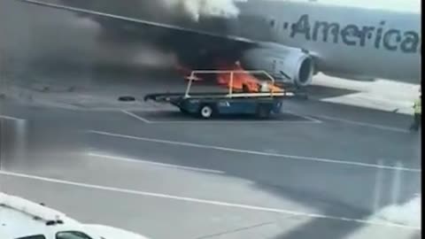 American Airlines Boeing 737-800 plane catches fire in Denver