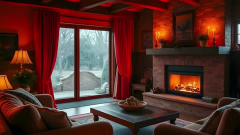 Cozy Cabin Ambience with Gentle Rain ⛈️ Rain & Fireplace Sounds for Relax Fall Asleep in 3 Minutes
