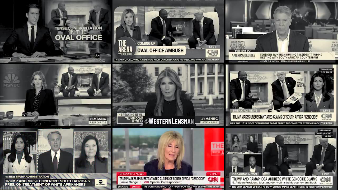 Mainstream Media Parrots EXACT SAME Talking Points on Trump's Meeting with South African President