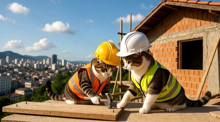 Funny Cats at Work 😂🐱 | This Went Totally Wrong!” “Cats Trying to Work on a Construction