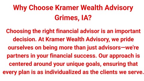 Kramer Wealth Advisory - #1 Financial Planner in Grimes, IA