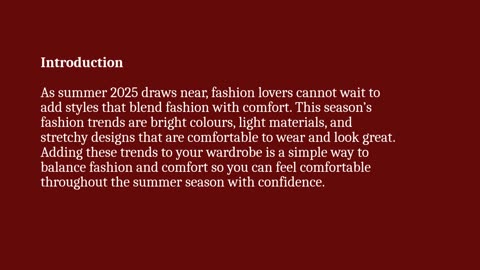 Top 5 Fashion and Comfort Clothes for this summer season