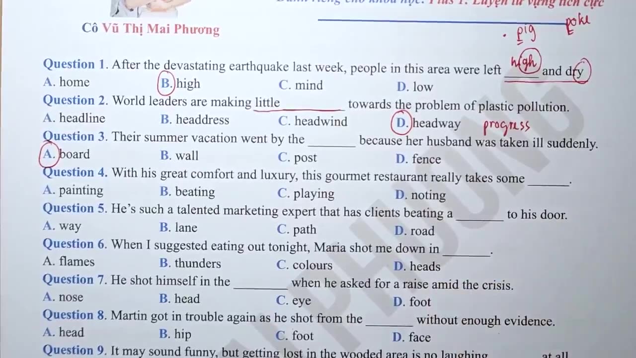Dự đoán câu hỏi IDIOMs trong đề thi Buổi 4