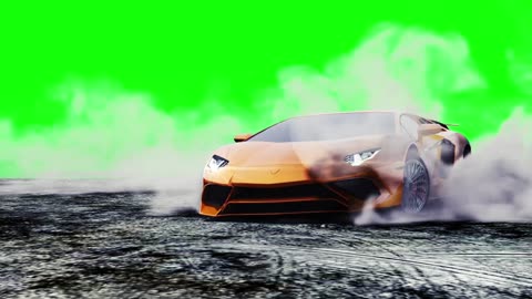 Car drifting green screen video