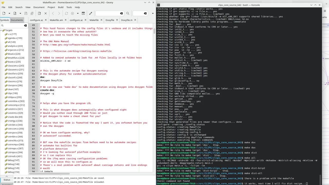 CLIPS fixed with new autoconf and libtool to make libraries and program