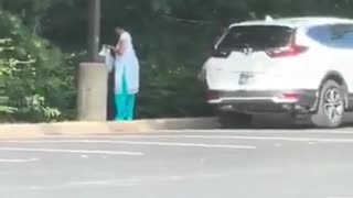 Indian Women Littering in A Public Place in Canada