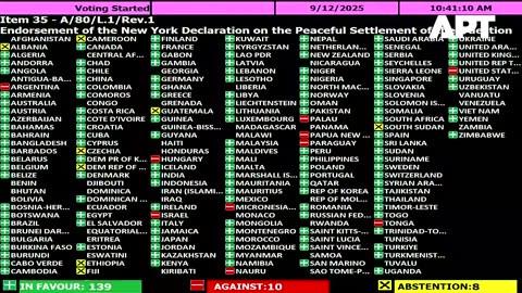 UN Adopts Two-State Solution Resolution Despite US Opposition
