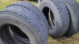 TIRE SERVICE TRUCK MAKES A HOUSE CALL: NEW TIRES FOR THE SEMI TRUCK