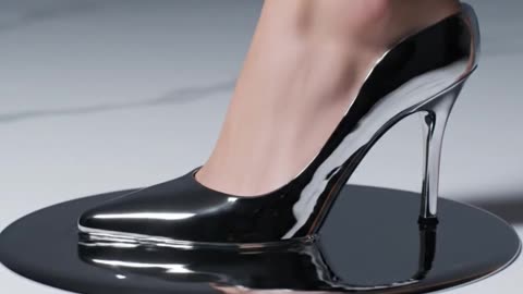 Mirror Liquid Heels – Futuristic Fashion Art