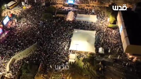 Aerial footage captures the masses that took part in the protests held in Tel Aviv