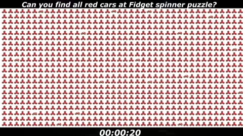 Fidget spinner puzzle: Can you find all red cars at fidget spinner puzzle?