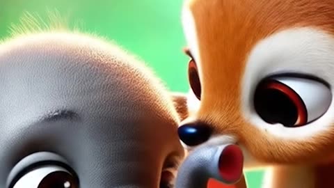 Baby Elephant and Deer