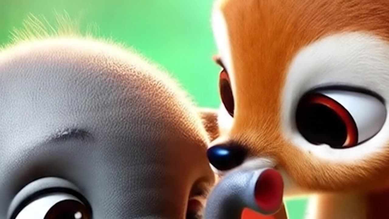 Baby Elephant and Deer