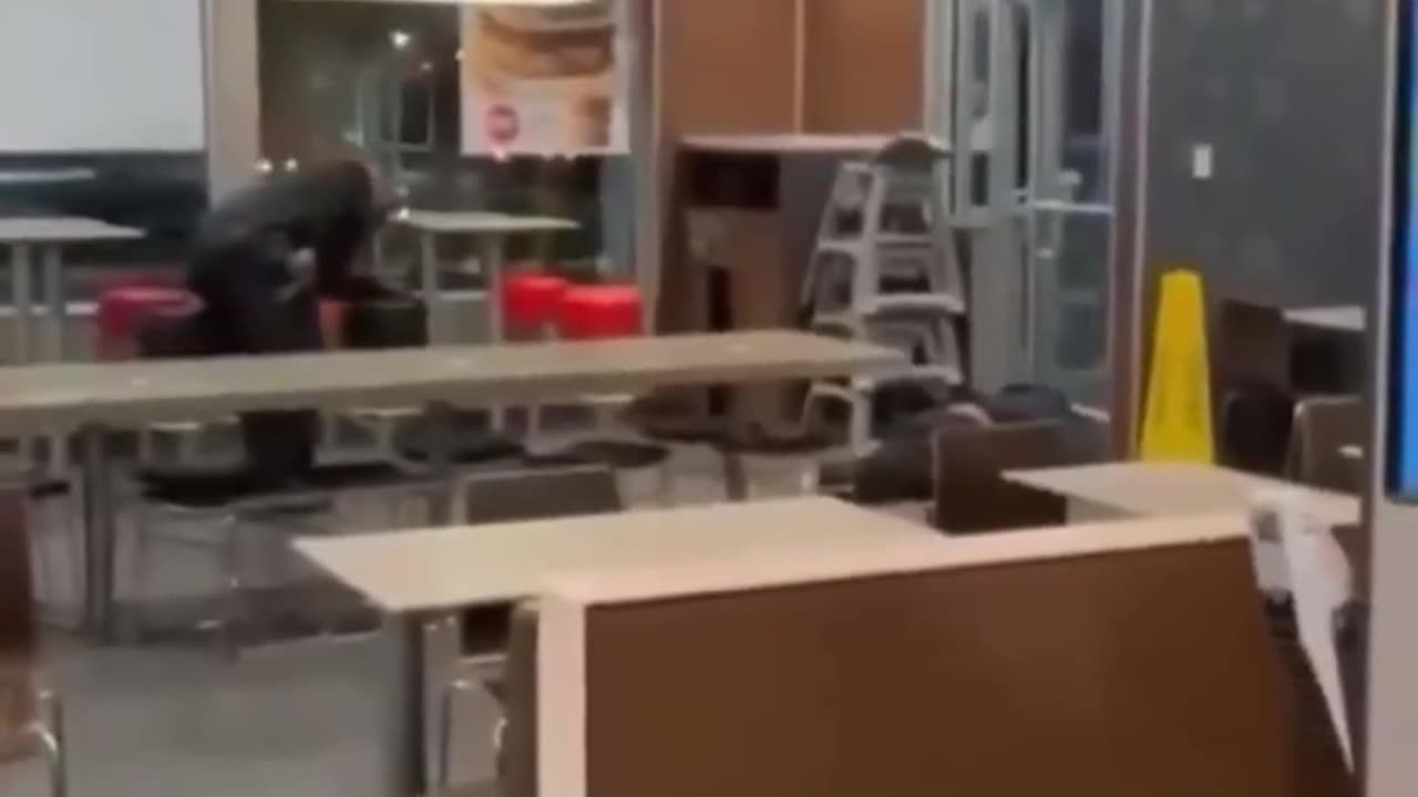 Negro security guards deletes negro bum