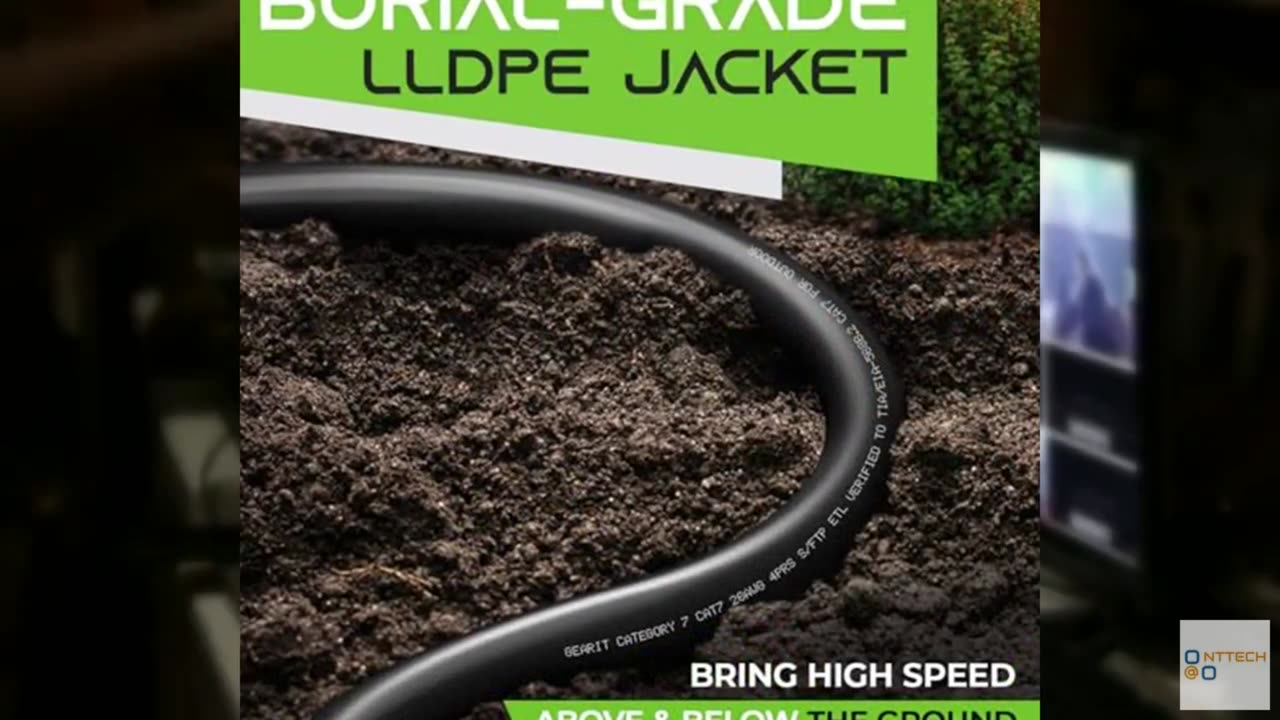 GEARit Cat7 Outdoor Ethernet Cable (100ft) SFTP Shielded Foil Twisted Pair, Pure