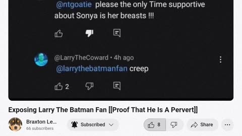 Larry The Buttman Fanboy being a perverted piece of fucking shit toward Sonya.