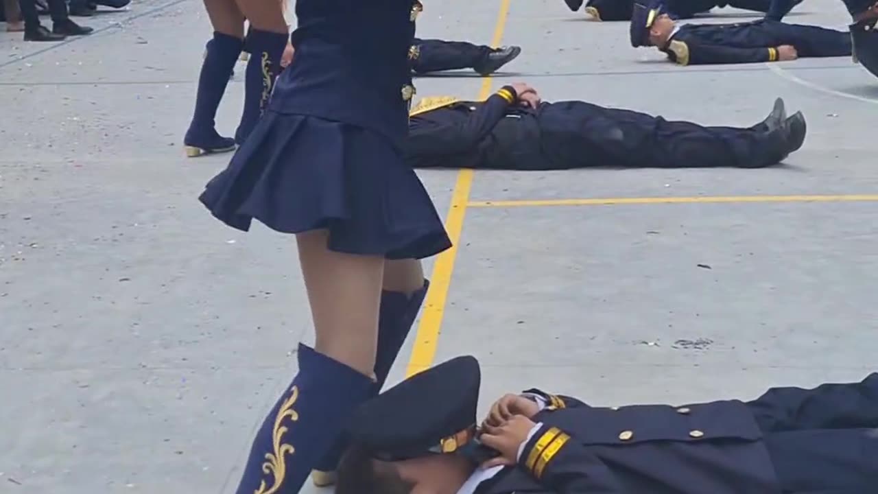 Respectful Boy Covers Face During Dance Routine