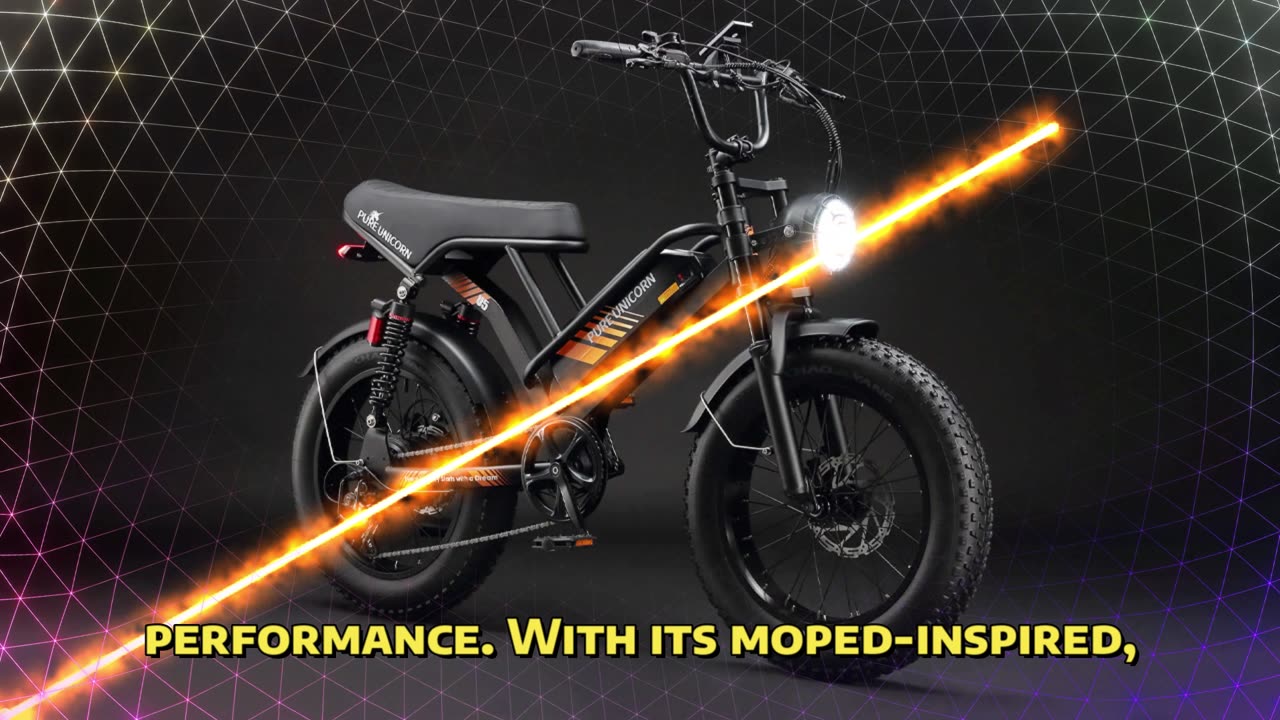 PURE UNICORN U5 Electric Bike 1000W Motor 48V 19.2Ah Battery 20*4 inch Fat Tires Electric Bike