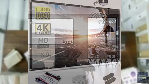 Mdbebbron 120 inch Projector Screen 16:9 Foldable Anti-Crease Portable Projector