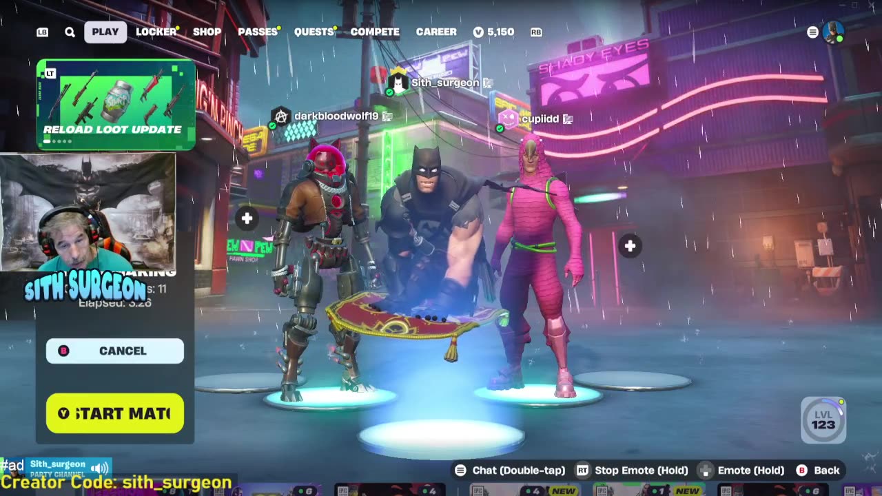 Sith_surgeon - Family Friendly Fortnite Live Stream. Customs.