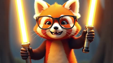 Raccoon Jedi Master Shows Off Lightsaber Skills 🦝⚔️