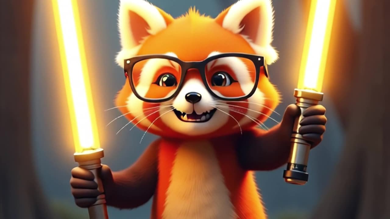 Raccoon Jedi Master Shows Off Lightsaber Skills 🦝⚔️