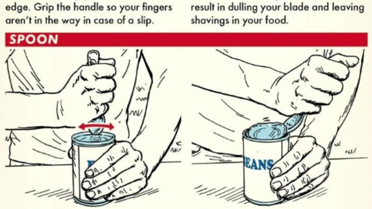How to open a can without a can opener 🌲🍁🍂❄🔥✔