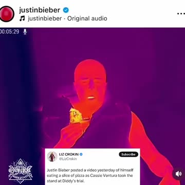 🔥🚨 Justin Bieber uploaded a video of him eating a slice of Pizza as Diddy ex Cassie took the stand
