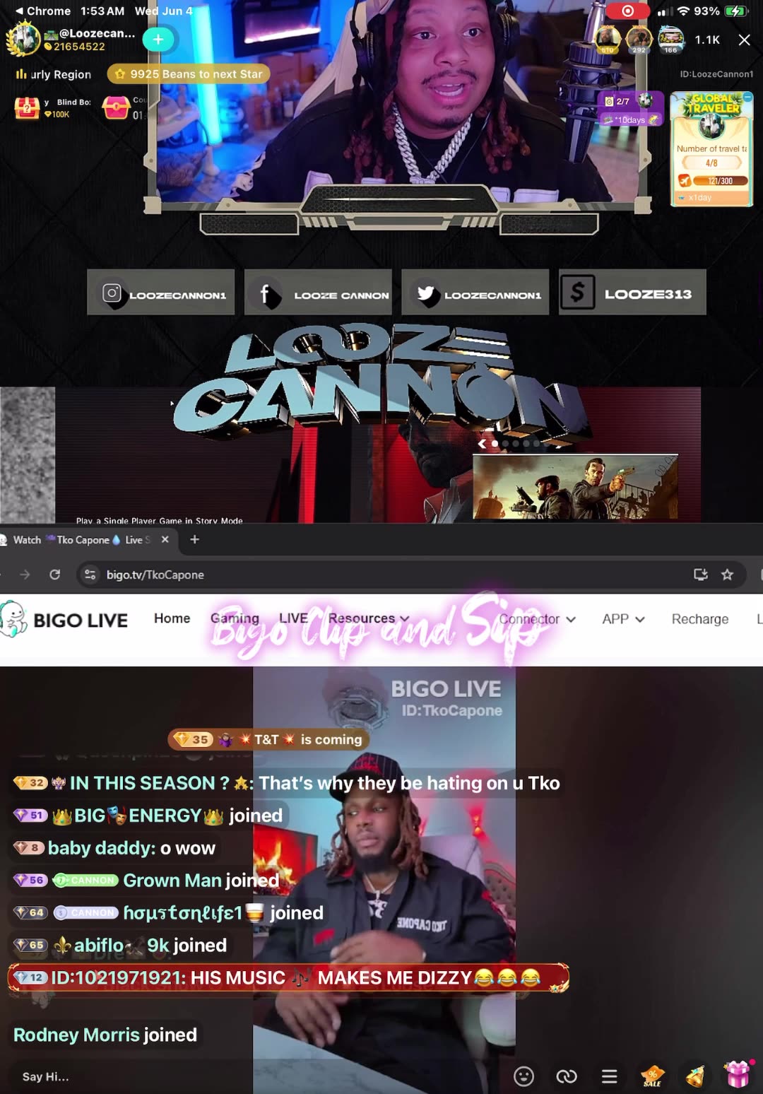 LoozeCannon clowns TKO after being trapped in team PK then played victim 6/4/25 #bigoclipandsip