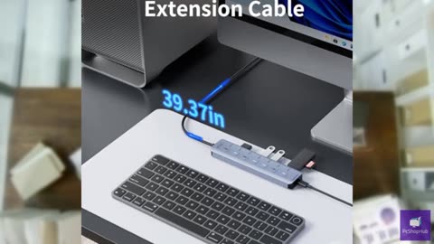 Jeswo 7-Port USB 3.0 Hub with Independent Switch and LED Indicator, Aluminum All