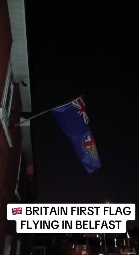 Britain First flag flying proudly in Belfast, Northern Ireland! #OperationRaiseTheColours