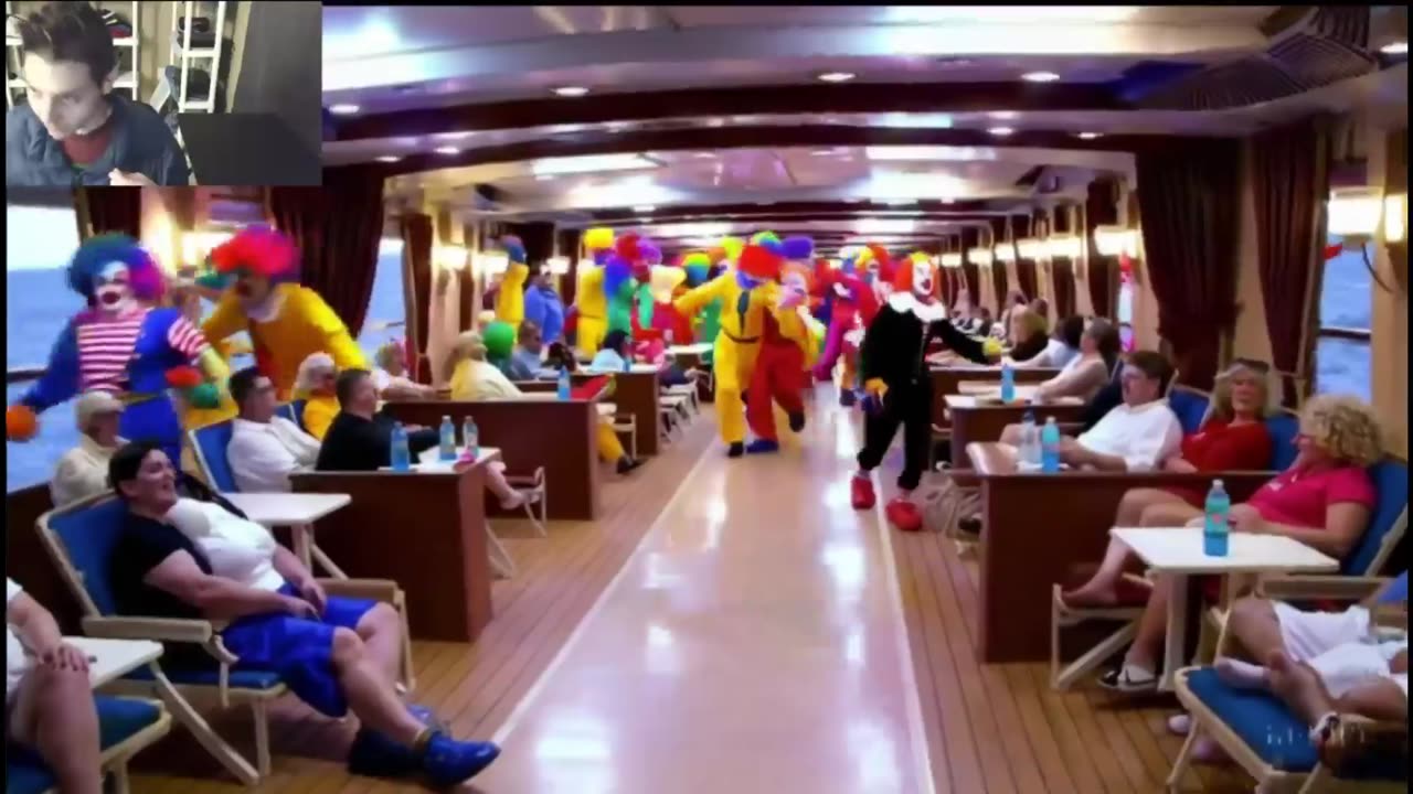 Outtake #2,275 Of The Clowns Roam Around A Cruise Ship Fake Funny Parody Video With Live Commentary