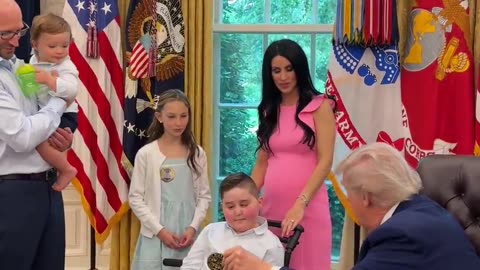 Poignant moment between President Donald J. Trump and the Xhaferi family.