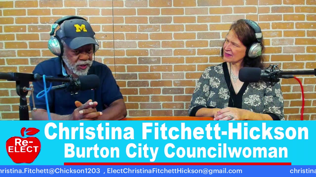 George Moss Talking With Christina Fitchett-Hickson, Candidate For Burton City Council