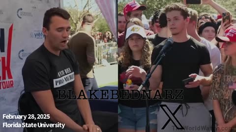 Charlie Kirk at Florida State University earlier in 2025 answering a question on the Epstein files.