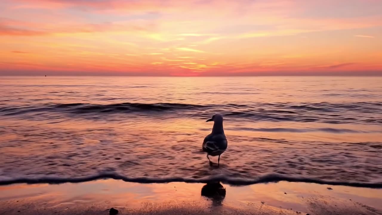Seagull On Beach High Quality B Roll