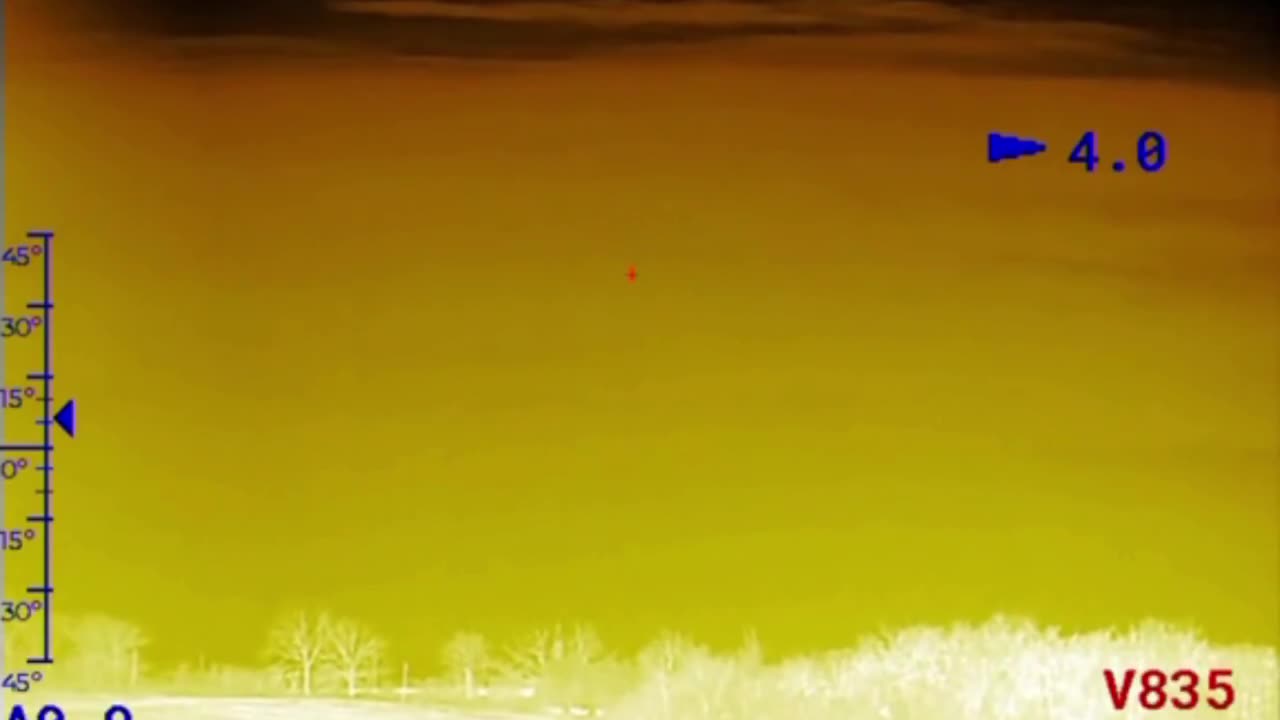 Ukrainian Sniper's Thermal Cam Overlooking Battlefield