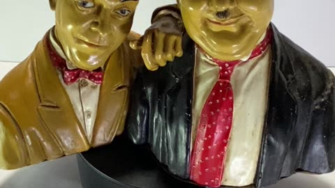Old School Movie Fans! Laurel & Hardy Solid Resin Bust - Desktop Shelf Art Memorabilia