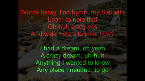 Led Zeppelin - Houses Of The Holy #1 The Song Remains The Same (backward lyrics in red)