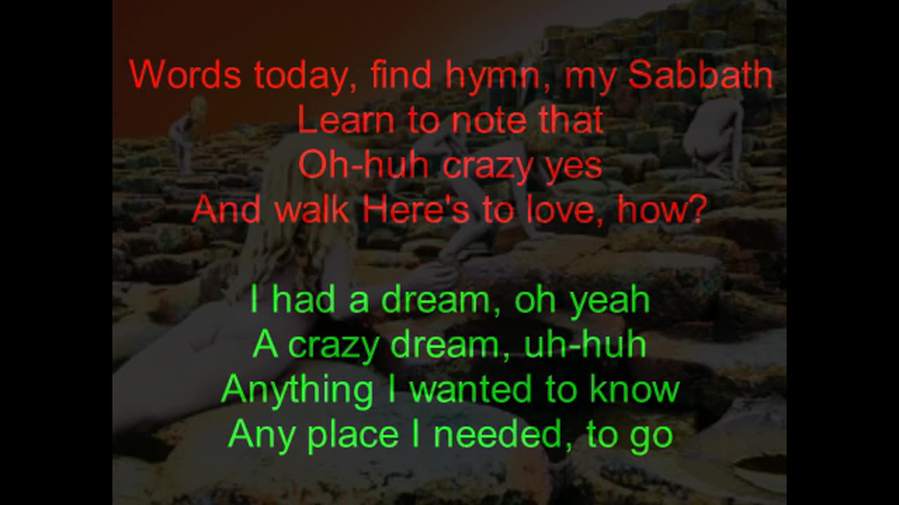 Led Zeppelin - Houses Of The Holy #1 The Song Remains The Same (backward lyrics in red)