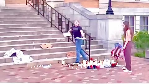 Her name is Kerri Rollo! She destroyed a Charlie Kirk memorial
