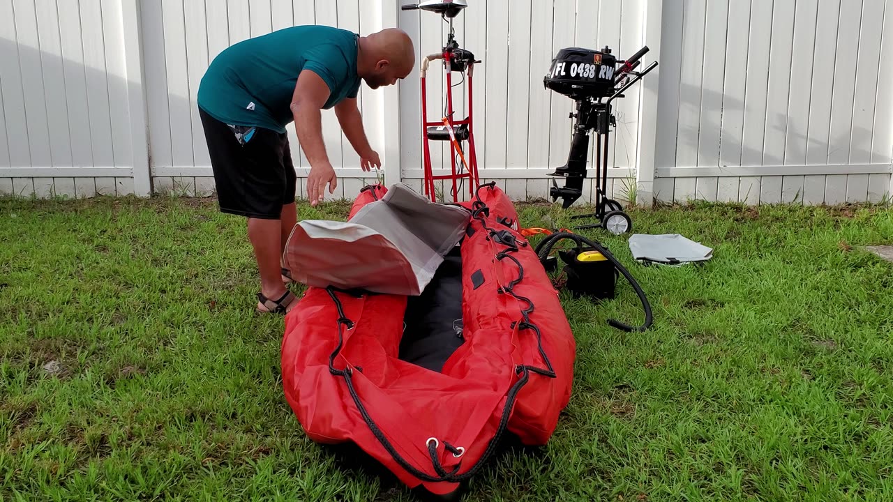 Saturn SK396 inflatable kaboat unboxing and setup