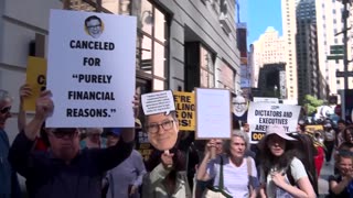 Fans of 'The Late Show' gather to protest cancellation