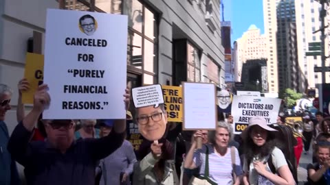 Fans of 'The Late Show' gather to protest cancellation