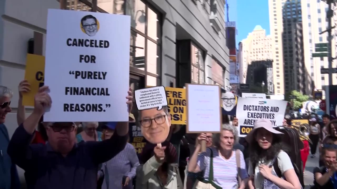 Fans of 'The Late Show' gather to protest cancellation