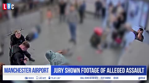 Bodycam footage of alleged police assault at Manchester Airport shown in court LBC