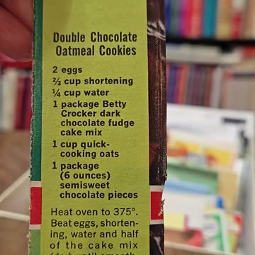 Recipe for Double Chocolate Oatmeal Cookies