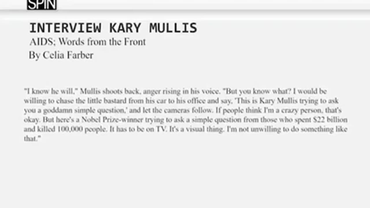 Kary Mullis - KNEW The TRUTH About Anthony Fauci