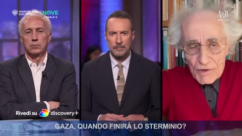 lo storico Canfora in tv:lo stato sionista d'Israele sta compiendo un genocidio.Lo stato sionista di Israele in questo momento è l'erede del Terzo Reich della Germania nazista di Adolf Hitler con le potenze occidentali che fingono di opporsi.