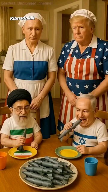 Animated Parody: US, Russia, Iran & Israel Mock the War